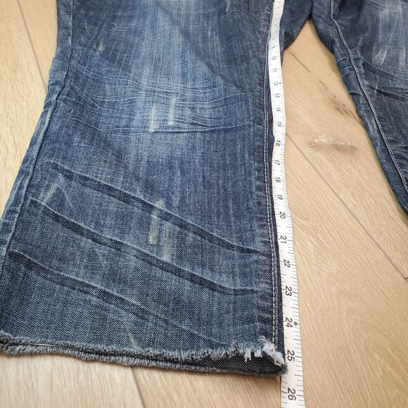 Almost Famous Plus Size 22 Distressed Capri Jeans Dark Wash Womens Stretch Faded - Picture 12 of 13